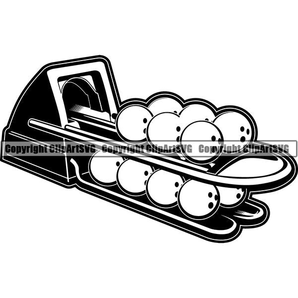 Sports Game Bowling Bowler Bowl Ball Return Rack ClipArt SVG