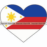 Country Flag Heart Philippines ClipArt SVG