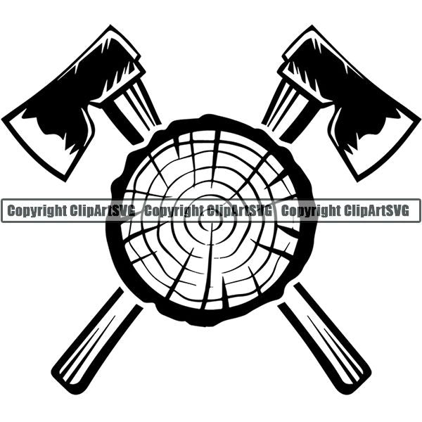 Construction Woodworking Carpenter Lumberjack Logo ClipArt SVG