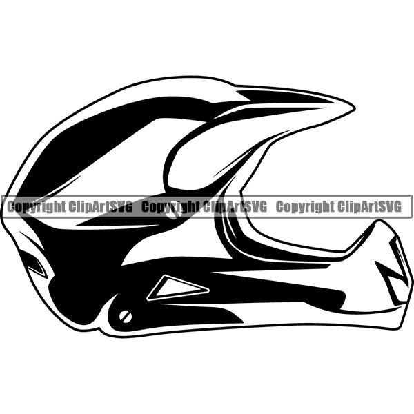 Motorcycle Sports Racing Motocross Skiing Downhill Helmet ClipArt SVG