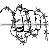 Design Element Human Hand Barbed Wire ClipArt SVG