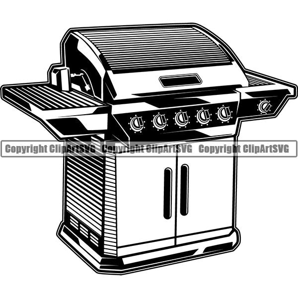 Cooking Baking Baker Chef Cook Oven BBQ Grill Stove ClipArt SVG