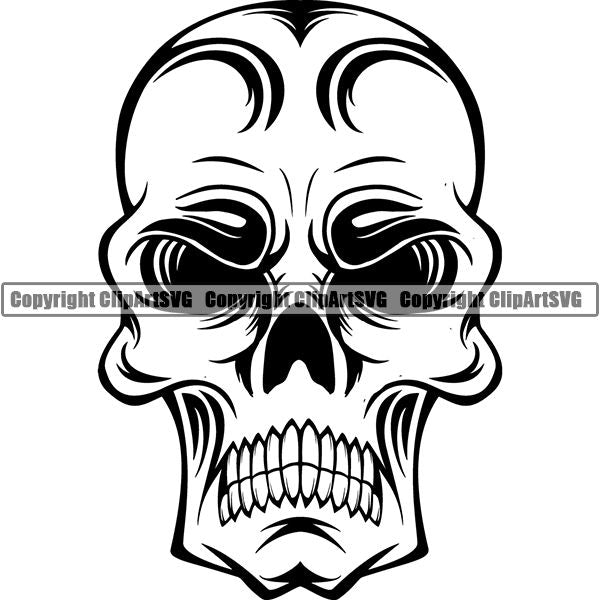 Skull Skeleton Tattoo Tat ClipArt SVG