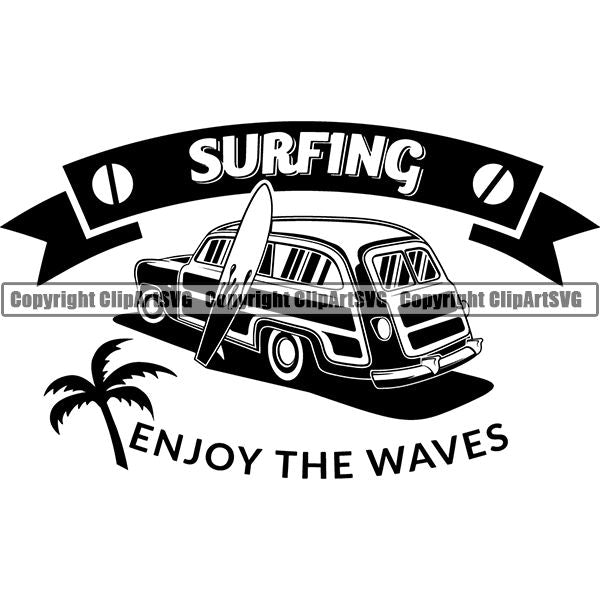 Sports Surfing Surf Logo ClipArt SVG