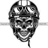 Motorcycle Bike Chopper Skull ClipArt SVG