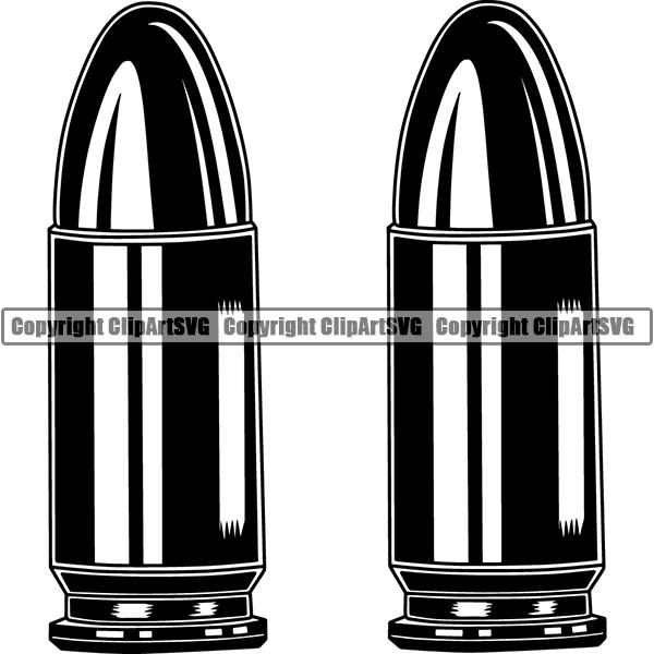 Military Weapon Gun Bullet ClipArt SVG