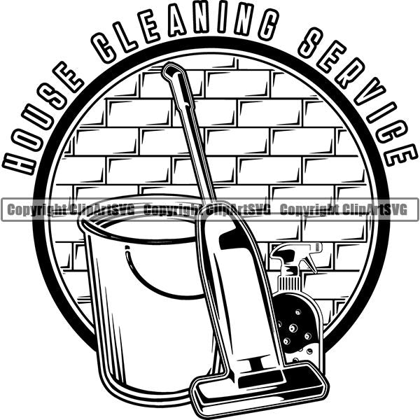 Maid Cleaning Service Housekeeping Housekeeper Logo ClipArt SVG