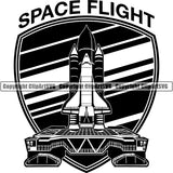 Astronaut Outer Space Shuttle Sci-Fi Science Fiction Logo ClipArt SVG