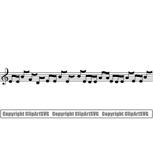 Music Design Element Frame Border Notes Lines Line Straight ClipArt SVG