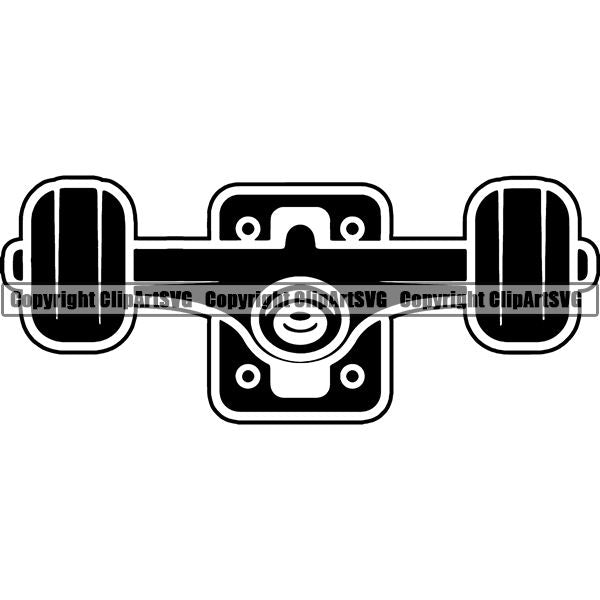Sports Skateboarding Skateboard Skateboard Truck ClipArt SVG