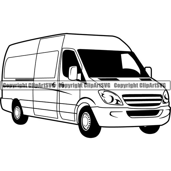 Truck Driver Trucking Trucker Driving Transportation Delivery Van ClipArt SVG