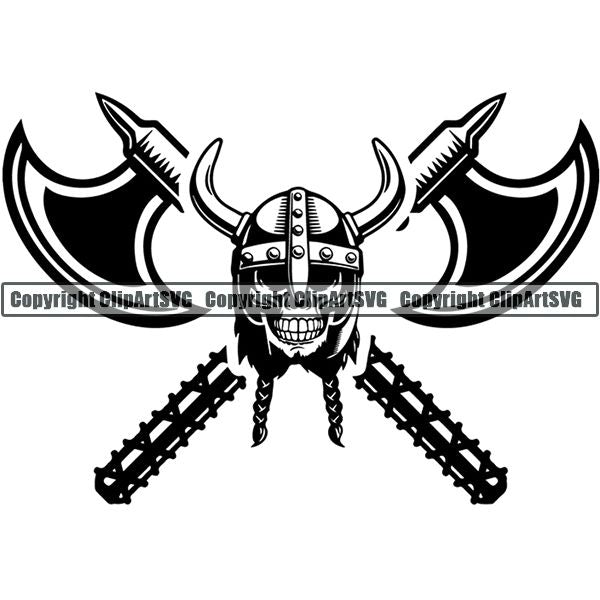 Viking Warrior Logo ClipArt SVG