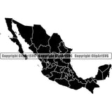Country Flag Map Mexico ClipArt SVG