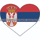 Country Flag Heart Serbia ClipArt SVG