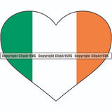 Country Flag Heart Ireland ClipArt SVG