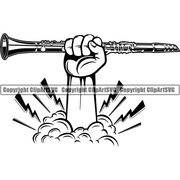 Music Musical Instrument Clarinet rfcda lightning ClipArt SVG