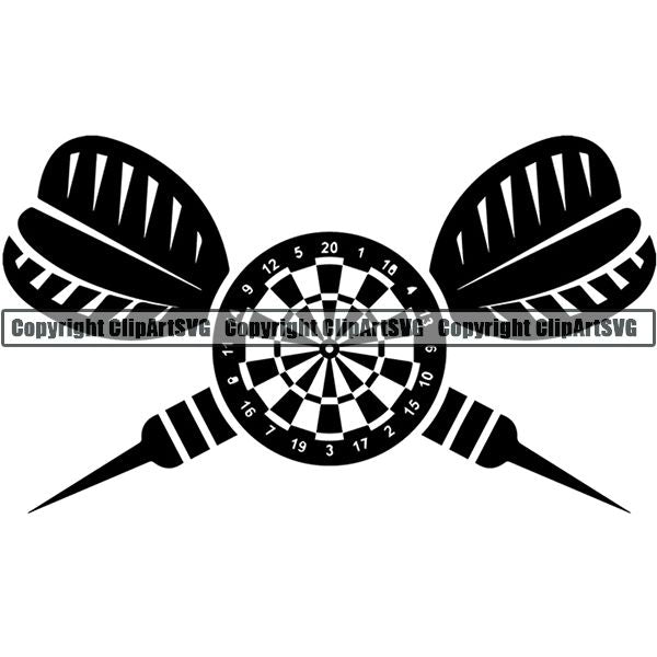 Sports Game Darts Logo ClipArt SVG