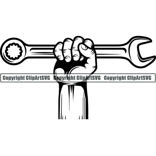 Mechanic Repair Shop Garage Wrench ClipArt SVG
