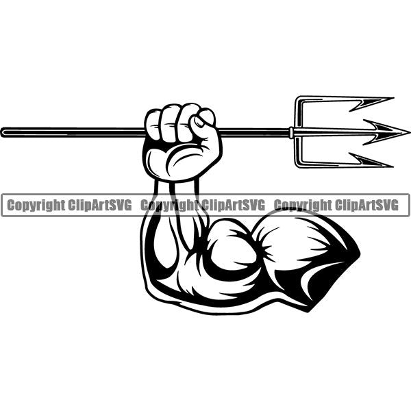 Diving Dive Diver Speargun Gaff Nautical Boat Boating Sail Fish Fishing ClipArt SVG