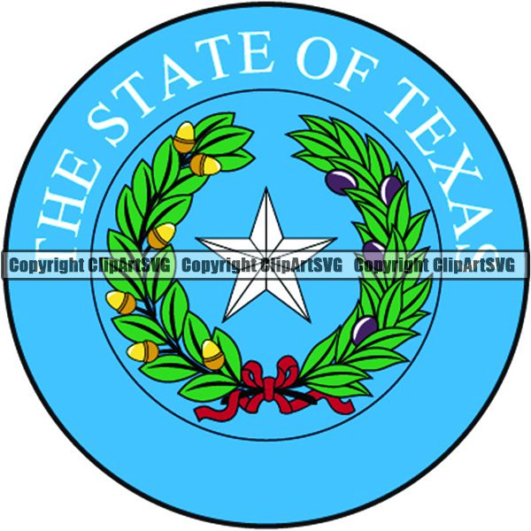 State Flag Seal Texas ClipArt SVG