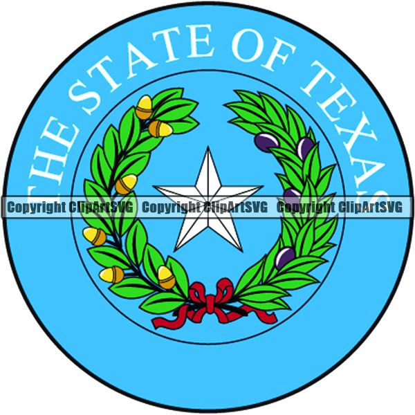 State Flag Seal Texas ClipArt SVG