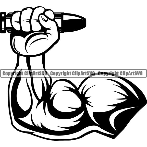 Military Weapon Gun Bullet ClipArt SVG