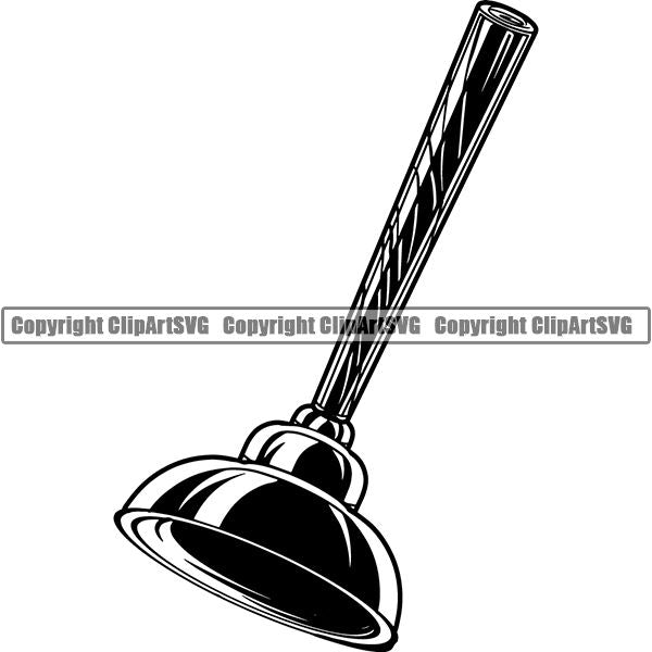Plumbing Plumber Pipe Repair Service Plunger ClipArt SVG