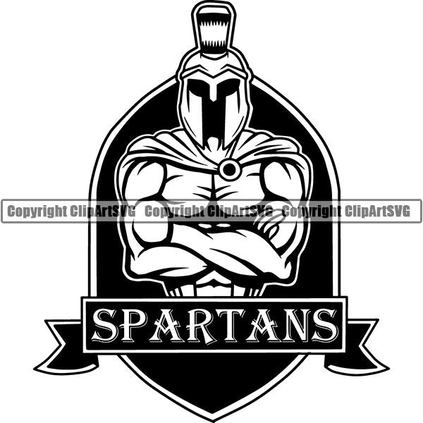 Spartan Warrior Gladiator Mask Logo ClipArt SVG