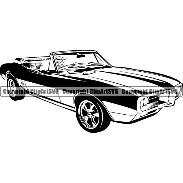 Sports Car Vintage Retro Classic ClipArt SVG