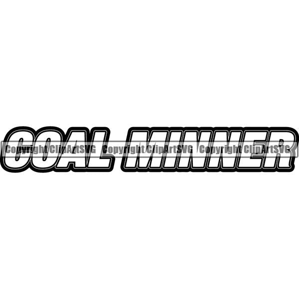 Mining Mine Miner Text ClipArt SVG