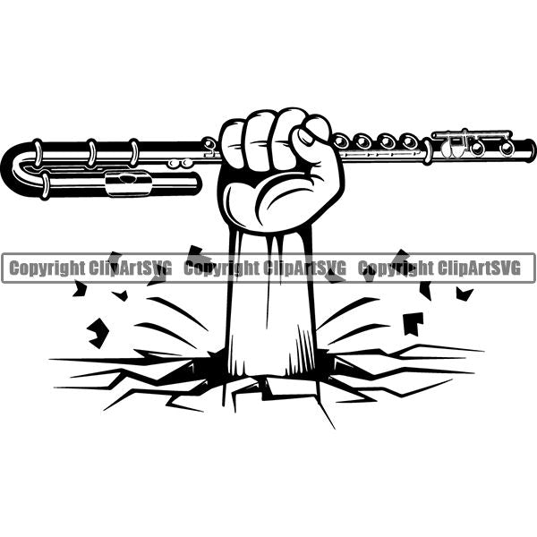 Music Musical Instrument Flute rfcd break ClipArt SVG