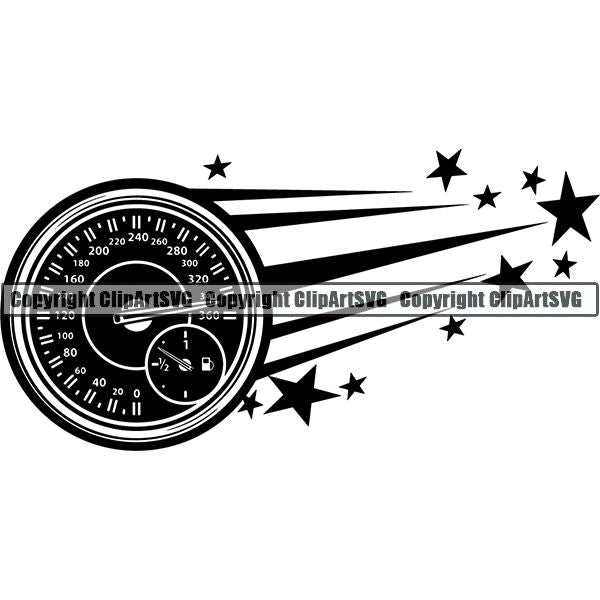 Sports Car Racing Guage Motion ClipArt SVG