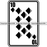 Game Poker Card Diamond Ten ClipArt SVG