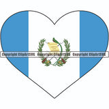 Country Flag Heart Guatemala ClipArt SVG