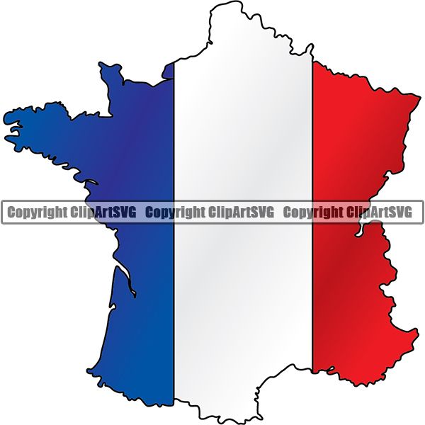 Country Flag Map France ClipArt SVG