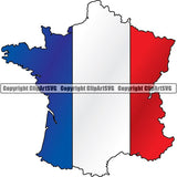 Country Flag Map France ClipArt SVG