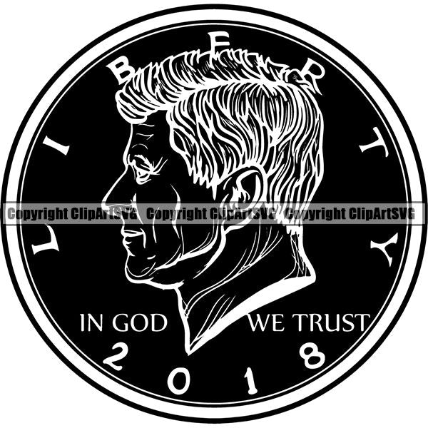 Money Coin Collecting 50 Cent Silver Color Design Element Cash Stack Knot Roll Rubber band Bundle Brick Spread Business Bank Finance Rich Wealthy Wealth Advertising Vector Clipart SVG