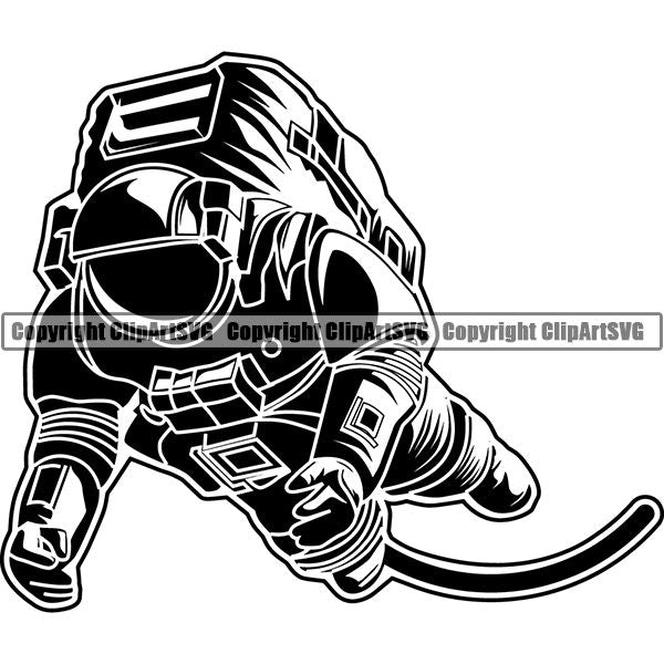 Astronaut Outer Space Shuttle Sci-Fi Science Fiction ClipArt SVG