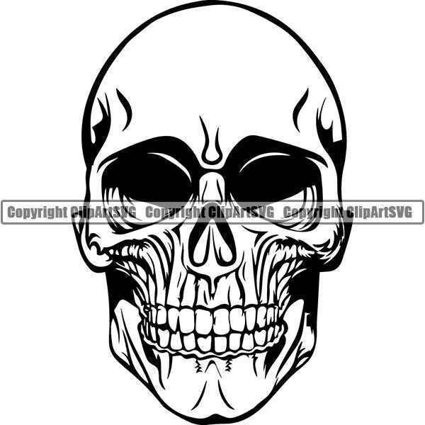 Skull Skeleton Tattoo Tat ClipArt SVG