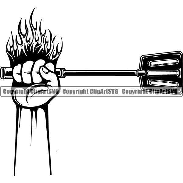 Cooking BBQ Bar-B-Que Barbque Chef Cook Butcher Logo ClipArt SVG