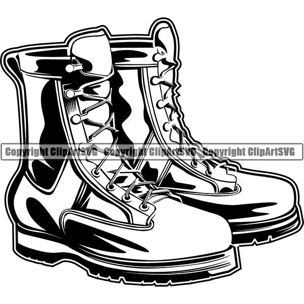 Military Weapon Soldier Boots Army ClipArt SVG