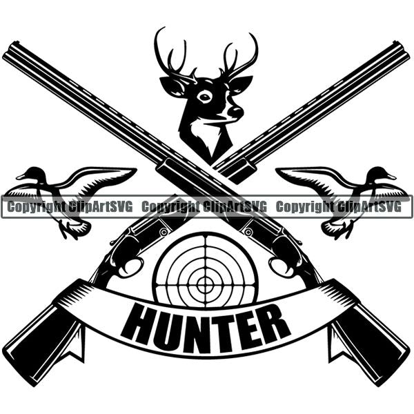 Sports Game Hunting Fishing Hunt Fish ClipArt SVG