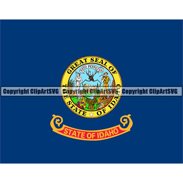 State Flag Square Idaho ClipArt SVG