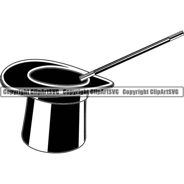 Magician Magic Hat Wand ClipArt SVG