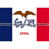State Flag Square Iowa ClipArt SVG