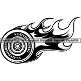 Sports Skateboarding Skateboard Flame ClipArt SVG