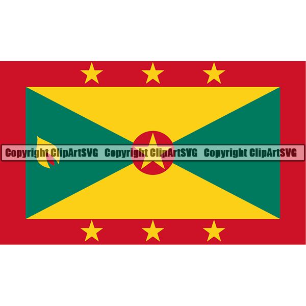 Country Flag Square Grenada ClipArt SVG
