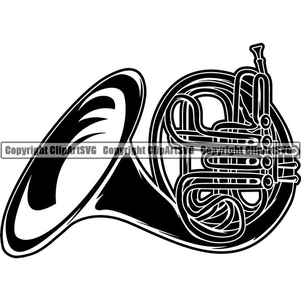 Music Musical Instrument French Horn fvvgz ClipArt SVG