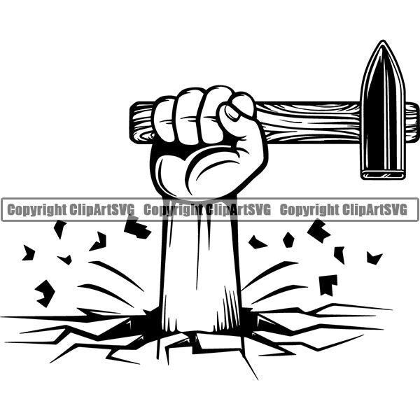 Blacksmith Metalwork Metal Forge Weld Welder Welding Hammer ClipArt SVG