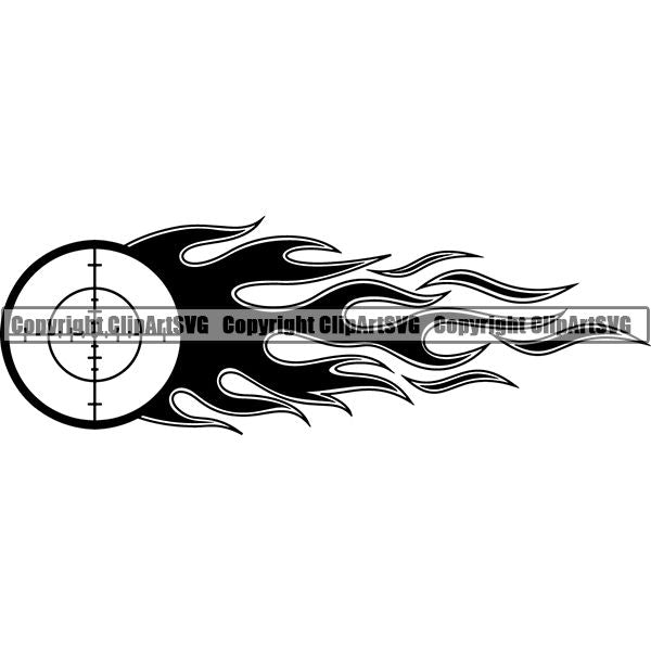 Sports Game Hunting Fishing Hunt Fish Fire ClipArt SVG
